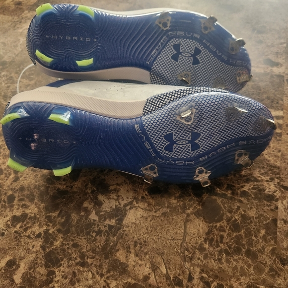 Under Armour Baseball Cleats Men's 9 Harper 8 Low ST White Royal Shoes Hybrid - Picture 5 of 5